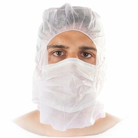 astronaut's hood with mouthguard mask HYGOSTAR white PP fleece product photo
