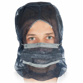 astronaut's hood with mouthguard mask XL ECO HYGOBASE blue PP fleece product photo