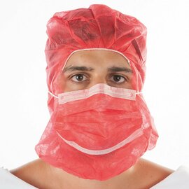 astronaut's hood with mouthguard mask HYGOSTAR red PP fleece product photo