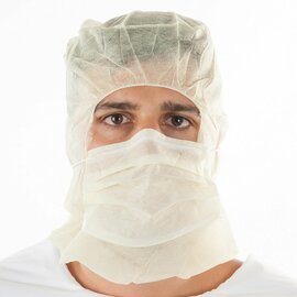 astronaut's hood with mouthguard mask HYGOSTAR yellow PP fleece product photo