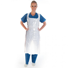 disposable aprons | LDPE white blocked 35 my  L 750 mm  H 1700 mm product photo