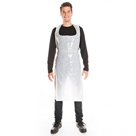 disposable aprons | LDPE white blocked 50 µm  L 750 mm  H 1400 mm product photo