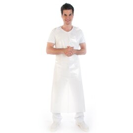 PE aprons on a roll disposable polyethylene 35 µm white  L 700 mm  H 1250 mm product photo