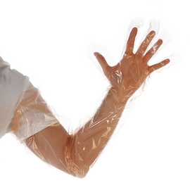 LDPE gloves SOFTLINE LONG one-size-fits-all polyethylene orange product photo