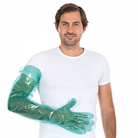 LDPE gloves SOFTLINE LONG universal LDPE green | 900 mm product photo