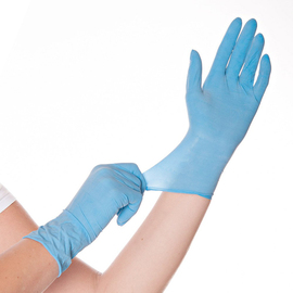 Latex gloves SKIN XL blue lightly powdered 240 mm product photo