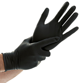 nitrile gloves XL black HYGOSTAR POWER GRIP powder-free product photo