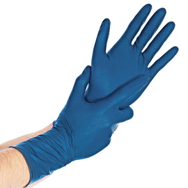 nitrile gloves S/7 blue HYGOSTAR POWER GRIP LONG powder-free product photo