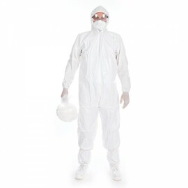 protection set MICROPOROUS HYGOSTAR white jumpsuit | mouthguard | overshoes | glasses | gloves | garbage bag product photo