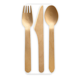 cutlery set NATURE Star QUADRUPLE Birch wood | FSC® certified nature product photo