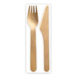 3-piece cutlery set NATURE Star TRIPLE Birch wood | FSC® certified nature product photo