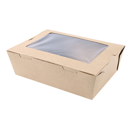 food box NATURE Star MENU kraft paper brown with with a window | 162 mm x 215 mm H 64 mm product photo