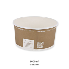 organic bowl disposable | 1000 ml | NATURE Star Only Paper | paperboard Ø 150 mm product photo