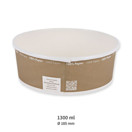 organic bowl disposable | 1300 ml | NATURE Star Only Paper | paperboard Ø 185 mm product photo