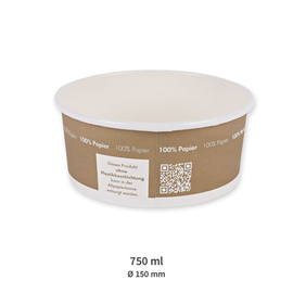 organic bowl disposable | 750 ml | NATURE Star Only Paper | paperboard Ø 150 mm product photo