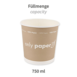 soup cups disposable | 750 ml NATURE Star Only Paper | paperboard Ø 115 mm product photo
