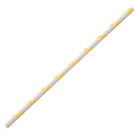 paper drinking straw CLASSIC NATURE Star paper yellow and white • dotted product photo