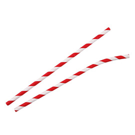 paper drinking straw FLEX NATURE Star FSC® paper bendy straw red and white product photo