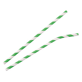 paper drinking straw FLEX NATURE Star FSC® paper bendy straw green andwhite product photo