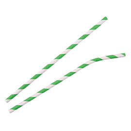 paper drinking straw FLEX NATURE Star paper bendy straw green andwhite • dotted product photo