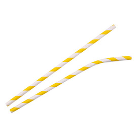 paper drinking straw FLEX NATURE Star FSC® paper bendy straw yellow and white product photo