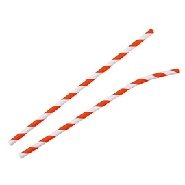 paper drinking straw FLEX NATURE Star FSC® paper bendy straw orange and white product photo