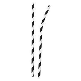 paper drinking straw FLEX NATURE Star paper bendy straw black-and-white • dotted product photo