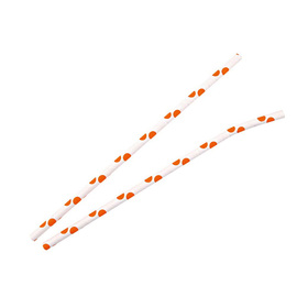 paper drinking straw FLEX NATURE Star paper bendy straw orange and white product photo