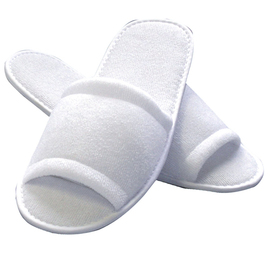 disposable slippers CLASSIC open one-size-fits-all white terrycloth  L 285 mm product photo
