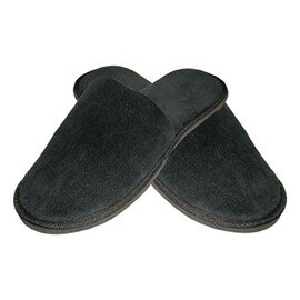 slippers DELUXE one-size-fits-all velvet velour black closed  L 285 mm product photo