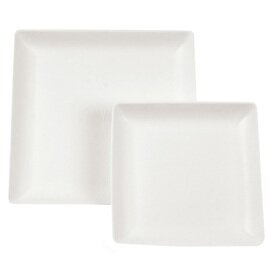 organic plate ELEGANZA sugarcane fibers white 100% compostable square | 220 mm  x 220 mm disposable product photo