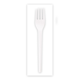 organic cutlery set FORK NATURE Star bioplastic white disposable L 165 mm product photo