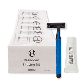 shaving kit with disposable razor | 3 blades | shaving cream product photo