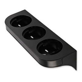 Wall bracket for pump dispensers, 3-way | Black plastic product photo