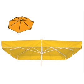 large umbrella MALLORCA golden yellow flounce square 300 x 300 cm product photo