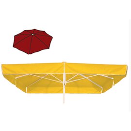 large umbrella MALLORCA dark red flounce square 300 x 300 cm product photo