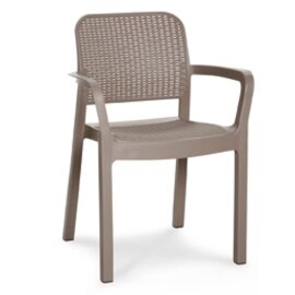 stackable armchair CATANIA cappuccino coloured | 580 mm  x 530 mm | low back product photo