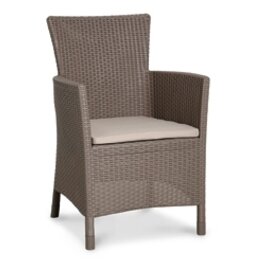 Dining chair Napoli, flat-woven optics, incl. Seat cushion, color: cappuccino / sand product photo