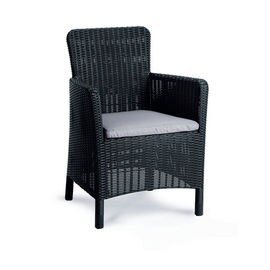 dining chair VENEZIA  • light grey  • graphite wickerwork look  | 620 mm  x 600 mm product photo