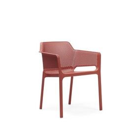 stackable armchair OHIO coral red | 610 mm  x 590 mm | low back product photo