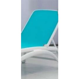 stacking lounger ALABAMA white turquoise | 2040 mm  x 700 mm  H 990 mm product photo