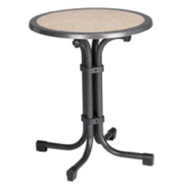 folding gastro table BOULEVARD beige | anthracite decor Catalan  Ø 600 mm product photo