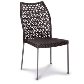 Stacking chair Domino without armrests, galvanized steel frame with high quality belt braid, black / black product photo
