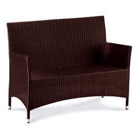 Bench Diva 2-seater, 108 x 62 x 89 cm, braided basket bench with aluminum frame, color: mocca product photo