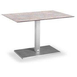 Table Turin, rectangular, 120 x 80 cm, stainless steel look / antique product photo