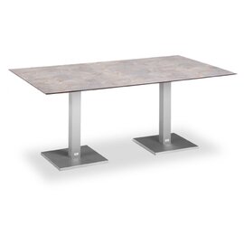 Table Turin, rectangular, 180 x 100 cm, stainless steel look / antique product photo