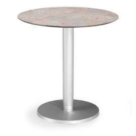 Table Turin, round, Ø 80 cm, stainless steel look / antique product photo