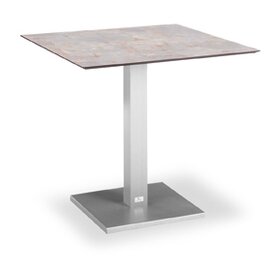 Table Turin, square, 80 x 80 cm, stainless steel look / antique product photo