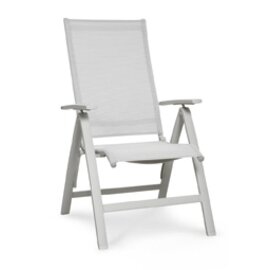Cremona folding chair, high backrest, multi-adjustable, aluminum with Ergotex cover, color: cream product photo