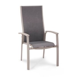 stackable armchair LARINO • taupe | backrest height high product photo